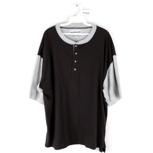 Vintage 80s Streetwear Color Block Henley T Shirt